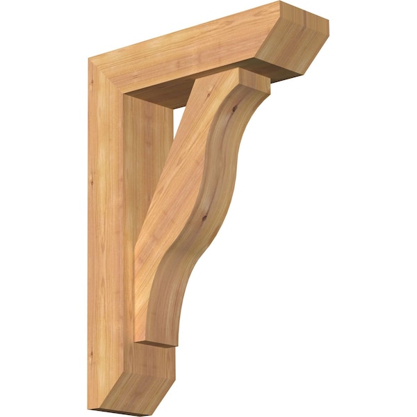 Ekena Millwork Funston Slat Smooth Bracket w/ Offset Brace, Western Red Cedar, 5 1/2"W x 18"D x 26"H BKT0604X18X26FST06SWR - main